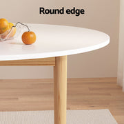 Artiss Dining Table Round White 108CM Diameter Demi DINING-C-TAB-01-WHWD