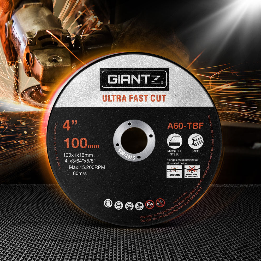 Giantz 100-Piece Cutting Discs 4" 100mm,Giantz 100pcs 4" Cutting Discs 100mm Angle Grinder Thin Cut Off Wheel DISC-CD-100MM-100P