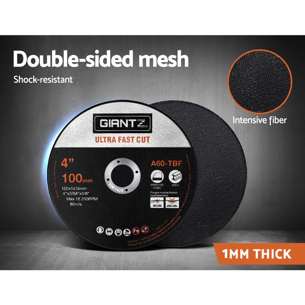 Giantz 200-Piece Cutting Discs 4" 100mm,Giantz 200pcs 4" Cutting Discs 100mm Angle Grinder Thin Cut Off Wheel DISC-CD-100MM-200P