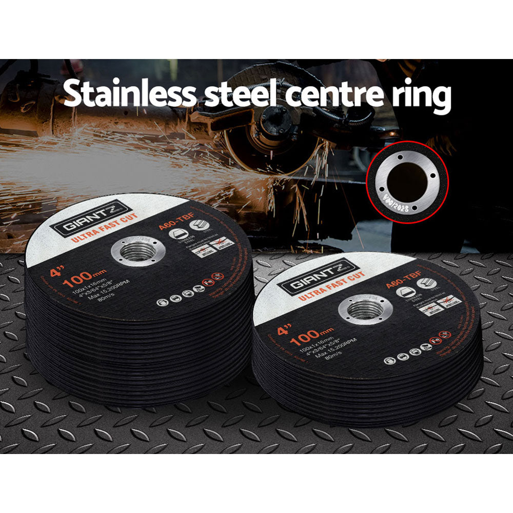 Giantz 200-Piece Cutting Discs 4" 100mm,Giantz 200pcs 4" Cutting Discs 100mm Angle Grinder Thin Cut Off Wheel DISC-CD-100MM-200P