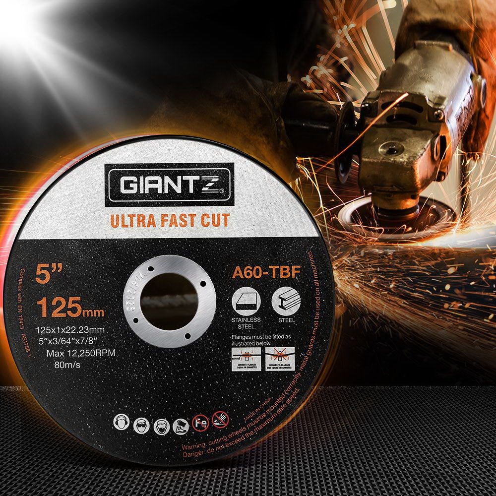 Giantz 50-Piece Cutting Discs 5" 125mm Angle Grinder Thin Cut Off Wheel Metal DISC-CD-125MM-50P