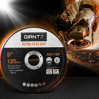 Giantz 50-Piece Cutting Discs 5" 125mm Angle Grinder Thin Cut Off Wheel Metal DISC-CD-125MM-50P