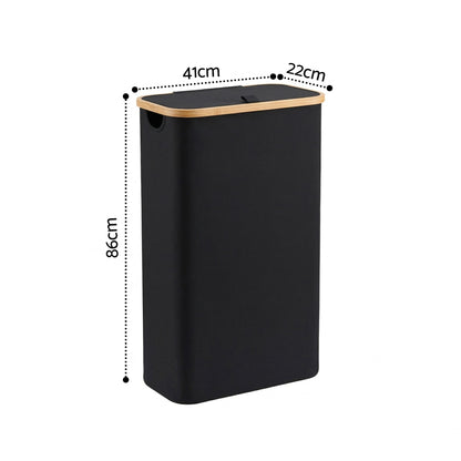 Artiss Laundry Basket with Removable Bag Foldable Black DIY-BATH-BK
