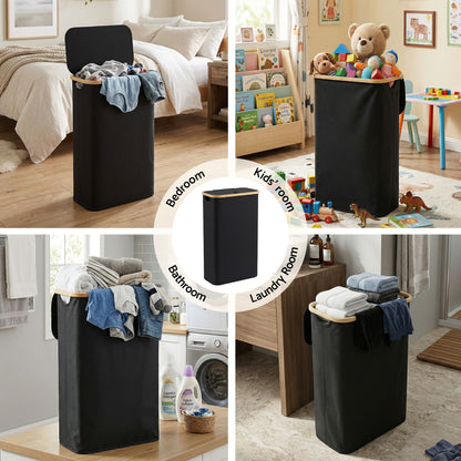 Artiss Laundry Basket with Removable Bag Foldable Black DIY-BATH-BK