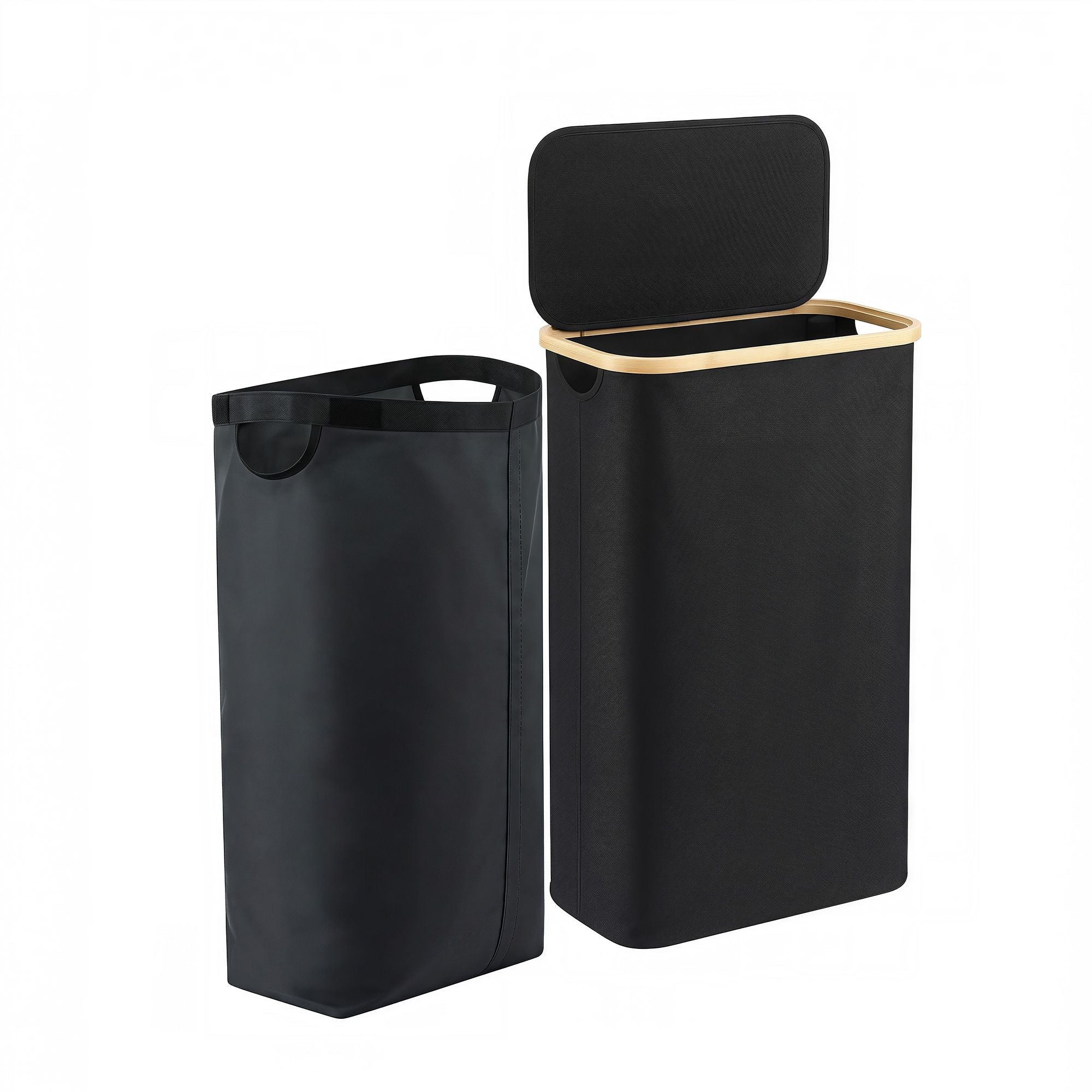 Artiss Laundry Basket with Removable Bag Foldable Black DIY-BATH-BK