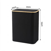 Artiss 2 Sections Laundry Basket with Removable Bags Foldable Black DIY-BATH-BK-2