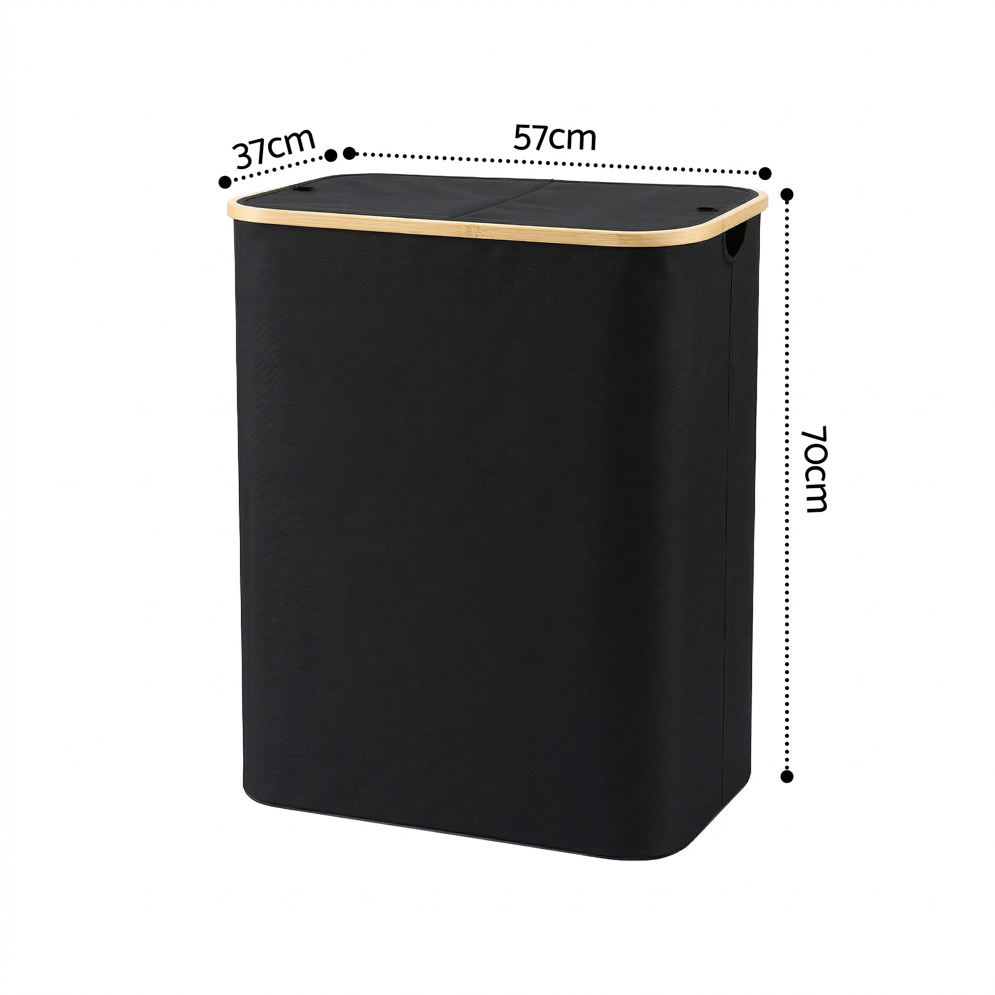 Artiss 2 Sections Laundry Basket with Removable Bags Foldable Black DIY-BATH-BK-2