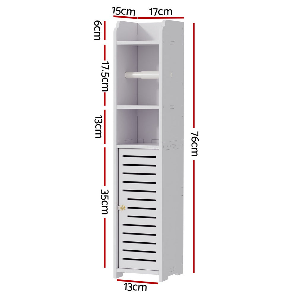 Artiss Bathroom Cabinet Toilet Roll Holder Tissue Organizer 3 Tier Floor Cabinet DIY-BATH-LVD01-WH