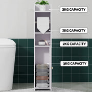 Artiss Bathroom Cabinet Toilet Roll Holder Tissue Organizer 3 Tier Floor Cabinet DIY-BATH-LVD01-WH