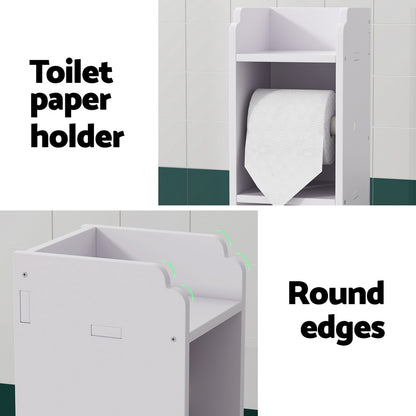 Artiss Bathroom Cabinet Toilet Roll Holder Tissue Organizer 3 Tier Floor Cabinet DIY-BATH-LVD01-WH