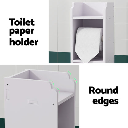 Artiss 2X Bathroom Cabinet Toilet Roll Holder 76cm DIY-BATH-LVD01-WHX2