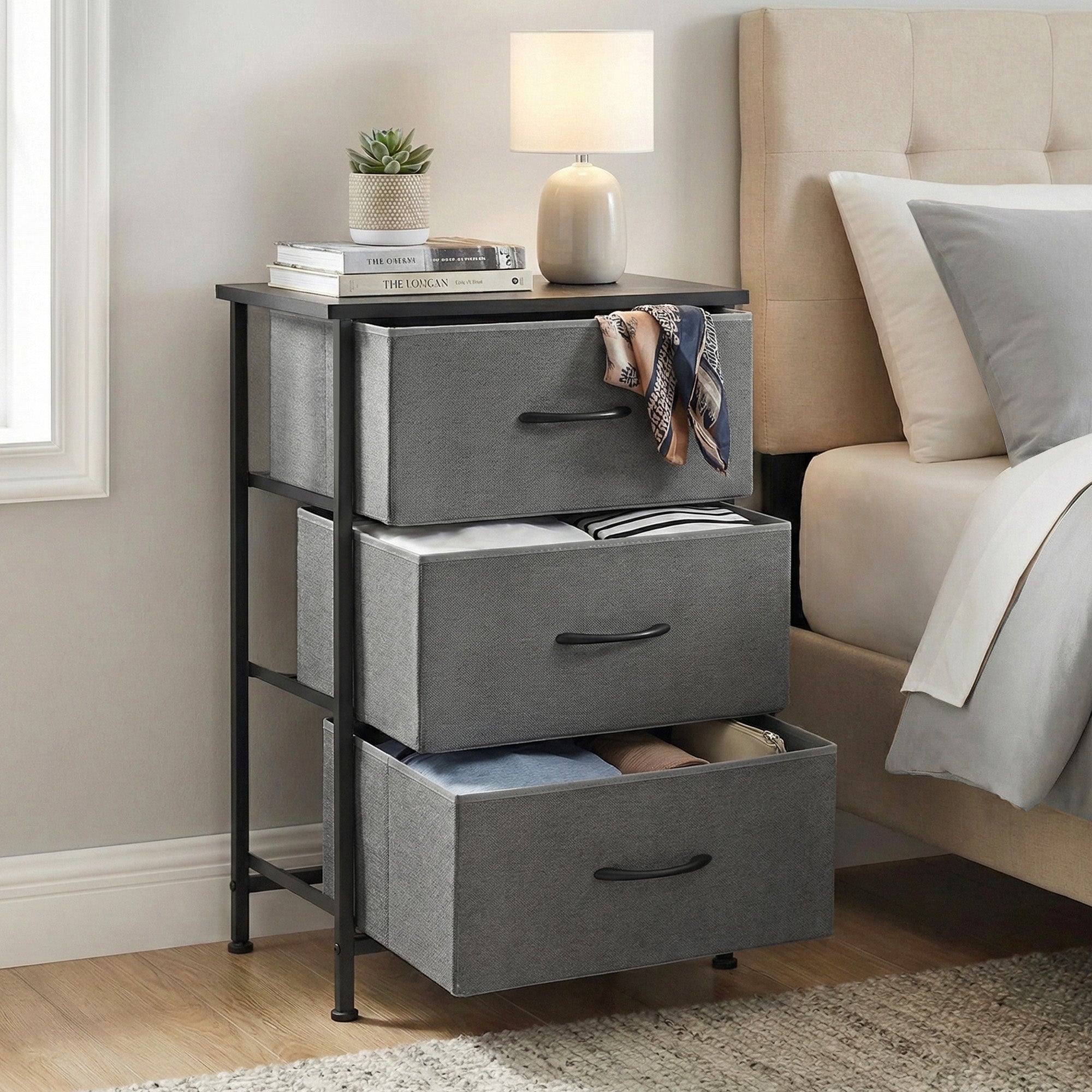 Artiss Chest of 3 Drawers Storage Dresser Tallboy Grey DIY-CDR-3D-GY