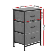 Artiss Chest of 3 Drawers Storage Dresser Tallboy Grey DIY-CDR-3D-GY
