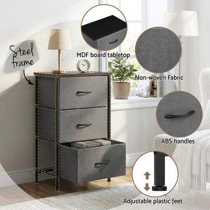 Artiss Set of 2 Chest of 3 Drawers Storage Dresser Tallboy Grey DIY-CDR-3D-GYX2