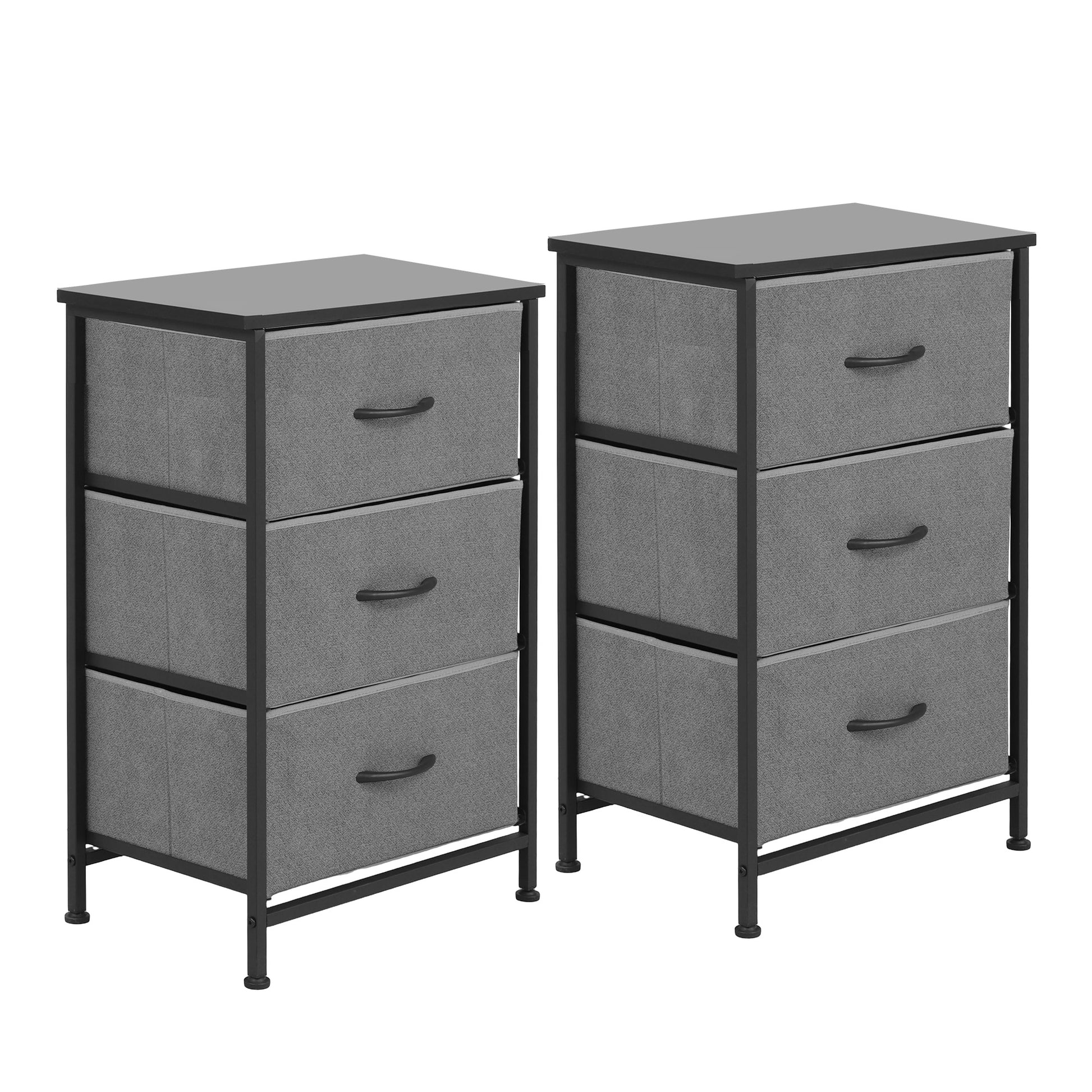 Artiss Set of 2 Chest of 3 Drawers Storage Dresser Tallboy Grey DIY-CDR-3D-GYX2