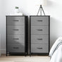 Artiss Set of 2 Chest of 4 Drawers Storage Dresser Tallboy Grey DIY-CDR-4D-GYX2