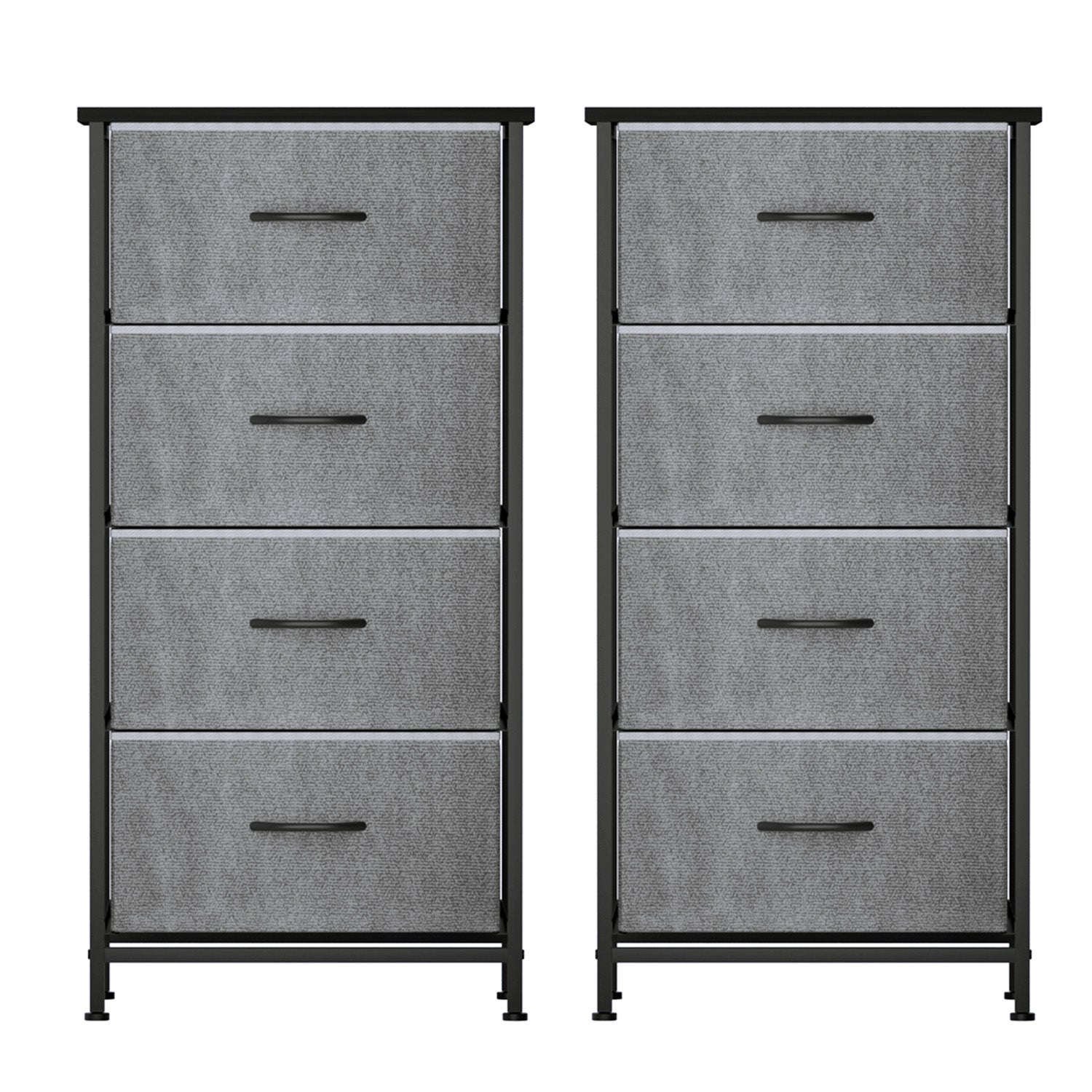 Artiss Set of 2 Chest of 4 Drawers Storage Dresser Tallboy Grey DIY-CDR-4D-GYX2