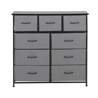 Artiss Chest of 9 Drawers Storage Dresser Tallboy Dark Grey DIY-CDR-9D-DA-GY