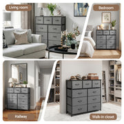 Artiss Chest of 9 Drawers Storage Dresser Tallboy Dark Grey DIY-CDR-9D-DA-GY