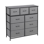 Artiss Chest of 9 Drawers Storage Dresser Tallboy Dark Grey DIY-CDR-9D-DA-GY