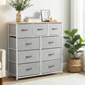 Artiss Chest of 9 Drawers Storage Dresser Tallboy Light Grey DIY-CDR-9D-LI-GY