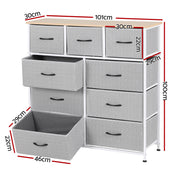 Artiss Chest of 9 Drawers Storage Dresser Tallboy Light Grey DIY-CDR-9D-LI-GY