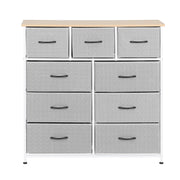 Artiss Chest of 9 Drawers Storage Dresser Tallboy Light Grey DIY-CDR-9D-LI-GY
