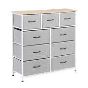 Artiss Chest of 9 Drawers Storage Dresser Tallboy Light Grey DIY-CDR-9D-LI-GY