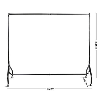 Artiss Clothes Rack Airer Coat Stand 6FT Rail Wheels DIY-CR-605-BK
