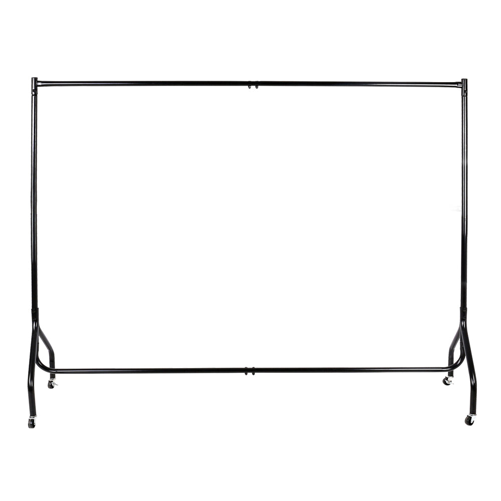 Artiss Clothes Rack Airer Coat Stand 6FT Rail Wheels DIY-CR-605-BK