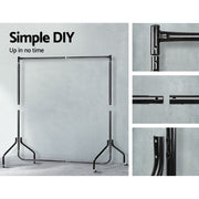 Artiss Clothes Rack Airer Coat Stand 6FT Rail Wheels DIY-CR-605-BK