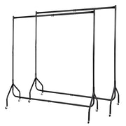 Artiss 2X Clothes Rack Airer Coat Stand 6FT Rail Wheels DIY-CR-605-BKX2