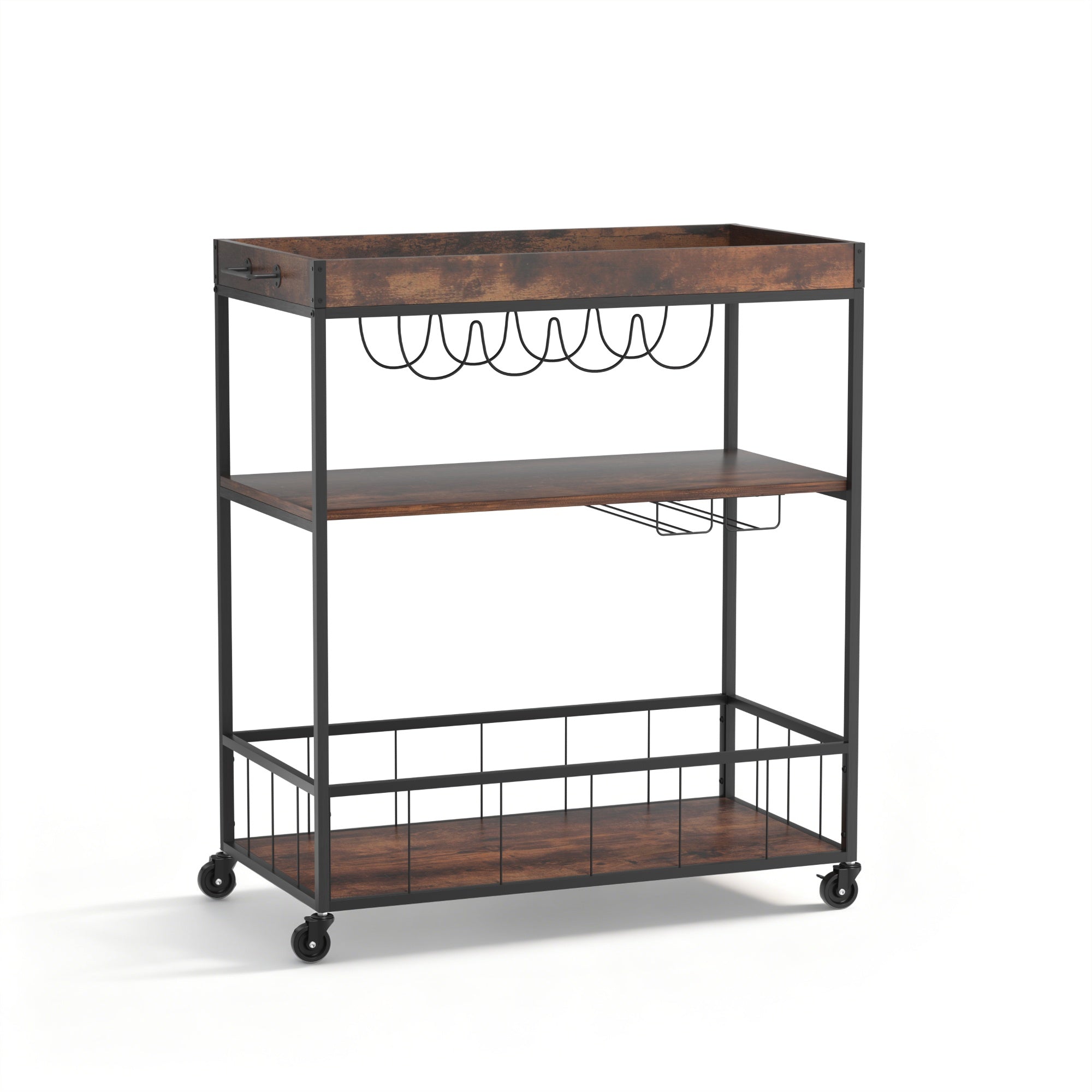 Artiss Kitchen Island Rolling Serving Cart DIY-KI-02-WAL