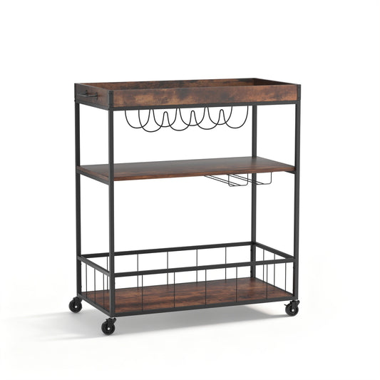 Artiss Kitchen Island Rolling Serving Cart DIY-KI-02-WAL