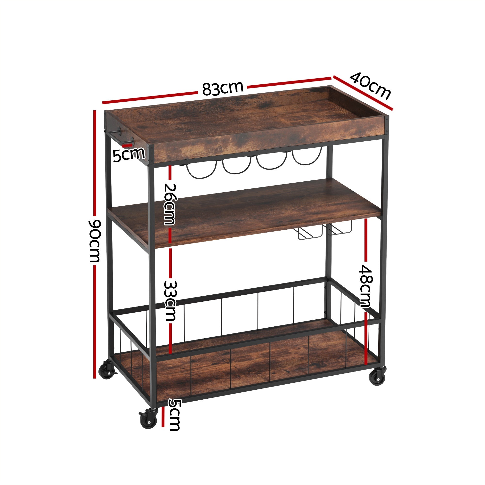 Artiss Kitchen Island Rolling Serving Cart DIY-KI-02-WAL