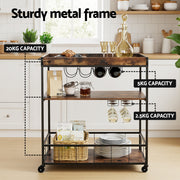 Artiss Kitchen Island Rolling Serving Cart DIY-KI-02-WAL