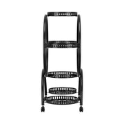 Artiss Plant Stand 6 Tier Metal Flower Pot Rack Wheels DIY-PS-ROUND-6T-BK