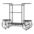 Artiss Plant Stand 6 Tier Iron 4 Wheeler DIY-PS-WHEEL-6T-BK