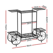 Artiss Plant Stand 6 Tier Iron 4 Wheeler DIY-PS-WHEEL-6T-BK