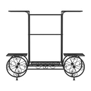 Artiss Plant Stand 6 Tier Iron 4 Wheeler DIY-PS-WHEEL-6T-BK