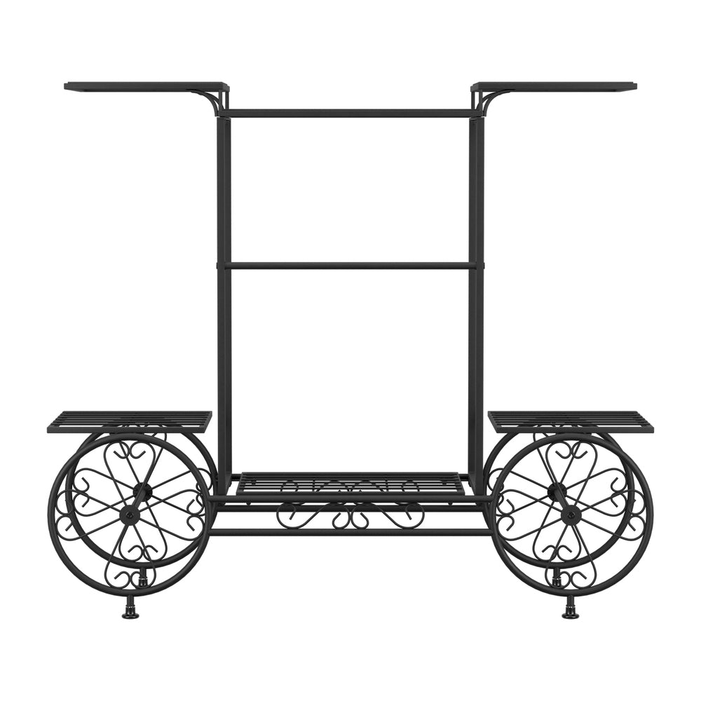 Artiss Plant Stand 6 Tier Iron 4 Wheeler DIY-PS-WHEEL-6T-BK