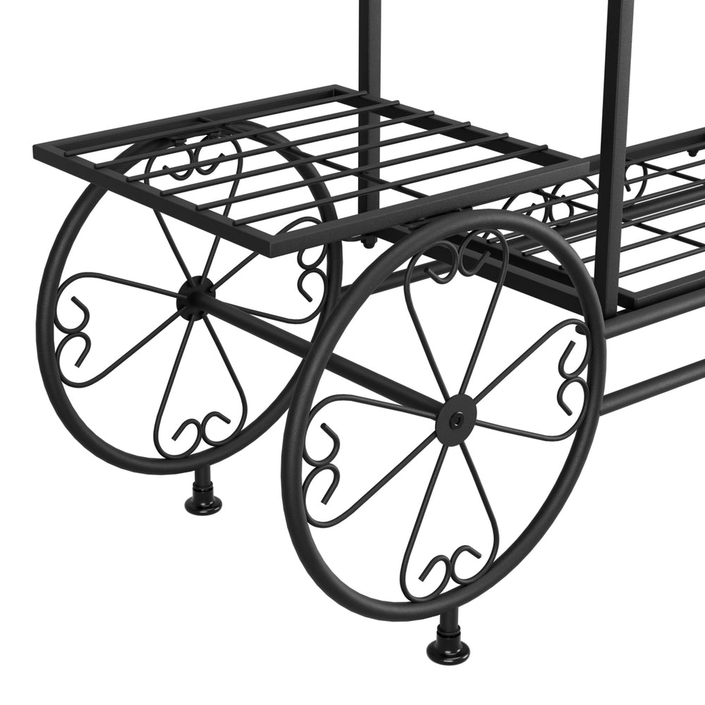 Artiss Plant Stand 6 Tier Iron 4 Wheeler DIY-PS-WHEEL-6T-BK