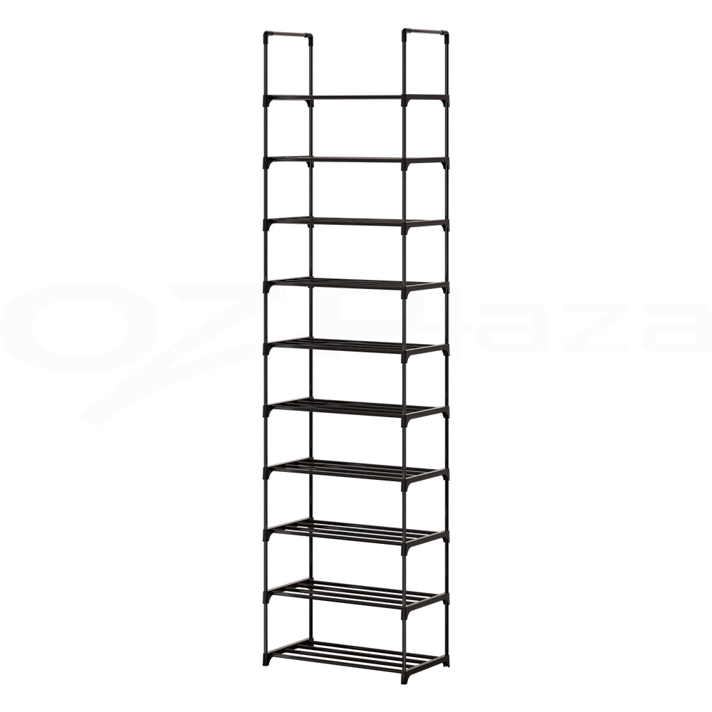Artiss Shoe Rack DIY Stackable 10-tier Black Dunn DIY-SHOE-10T-BK