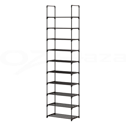 Artiss Shoe Rack DIY Stackable 10-tier Black Dunn DIY-SHOE-10T-BK