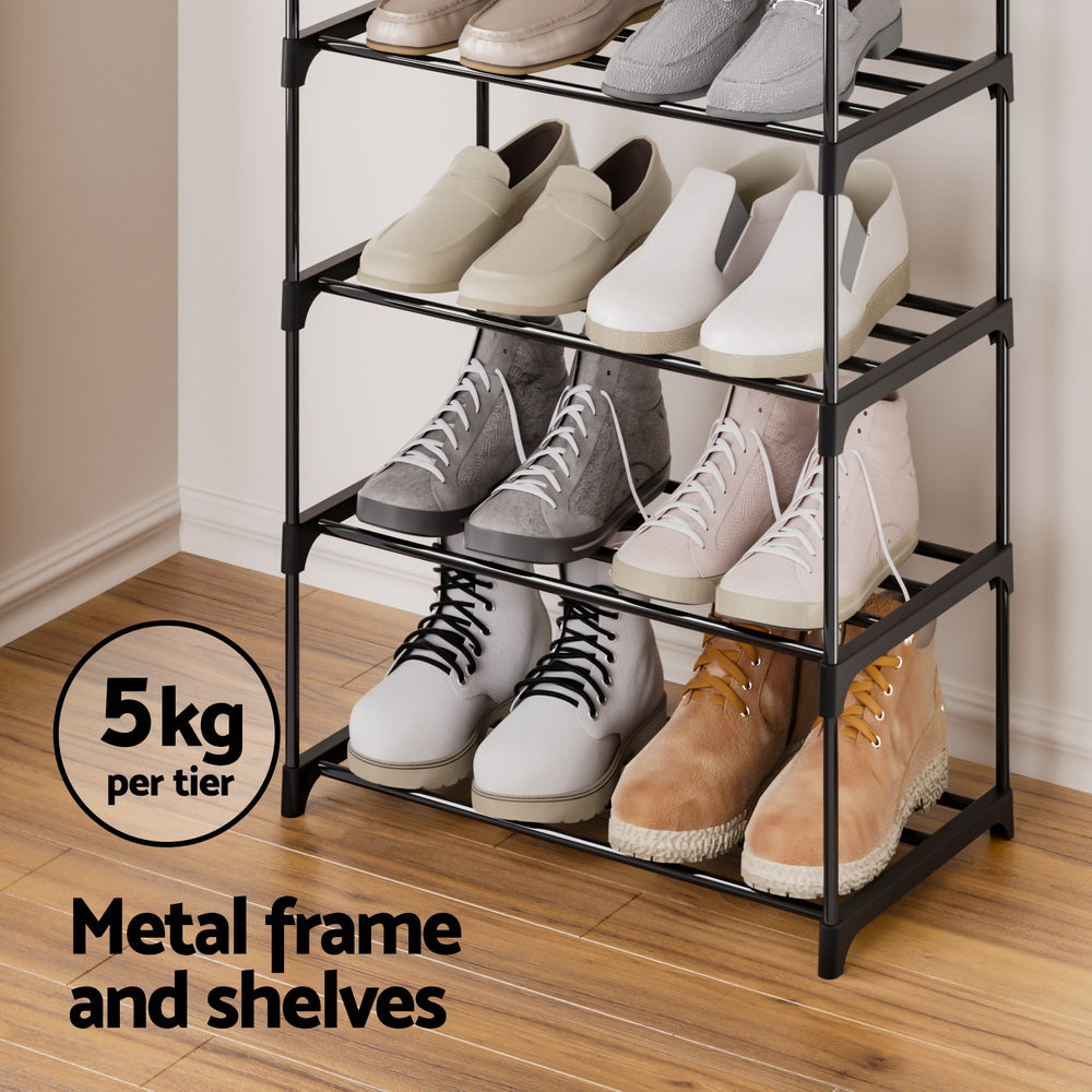 Artiss Shoe Rack DIY Stackable 10-tier Black Dunn DIY-SHOE-10T-BK
