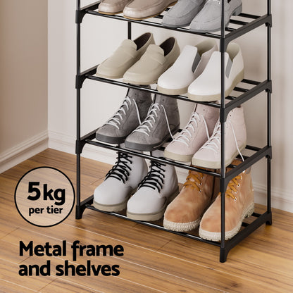 Artiss Shoe Rack DIY Stackable 10-tier Black Dunn DIY-SHOE-10T-BK