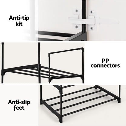 Artiss Shoe Rack DIY Stackable 10-tier Black Dunn DIY-SHOE-10T-BK
