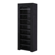 Artiss Shoe Rack Cabinet Removable Cover 10 tier Black DIY-SHOE-10T-COV-BK
