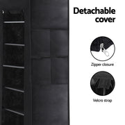 Artiss Shoe Rack Cabinet Removable Cover 10 tier Black DIY-SHOE-10T-COV-BK