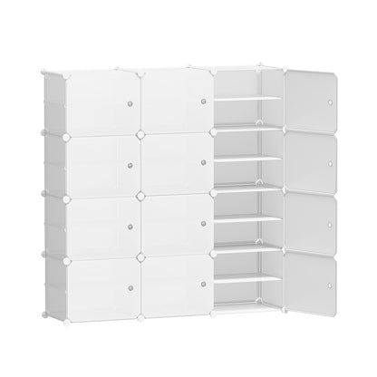 Artiss Shoe Rack DIY 12 Storage Cube Stackable White DIY-SHOE-12-WH